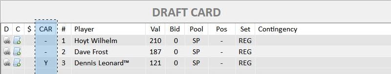 How to put a player in career mode on draft card