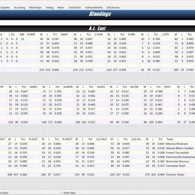 League Standings Report